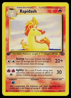 Pokemon Card - Rapidash Jungle 44/64 1st Edition - Image 1