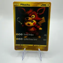 Five Nights at Freddy’s - Foxy X Pikachu Custom Pokemon Fan Art Halloween Card - Image 1