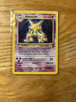 Pokemon Alakazam TCG Card 1/130 Base Set 2 Holo Unlimited Rare - Image 1