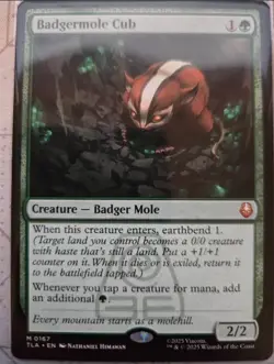 MTG Badgermole Cub 0167 - Mythic Rare - Avatar The Last Airbender (PACK FRESH!!) - Image 1