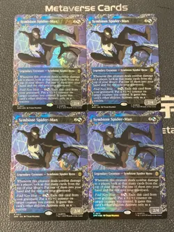 Magic MTG Symbiote Spider-Man R 0217 Foil Borderless Marvel Spider-Man Lot*4 - Image 1