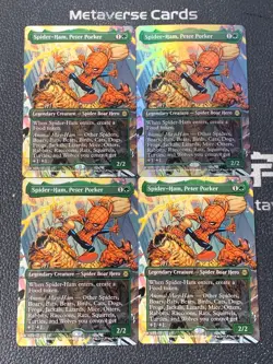 Magic MTG Spider-Ham,Peter Porker R 0201 Borderless Marvel Spider-Man Lot*4 - Image 1