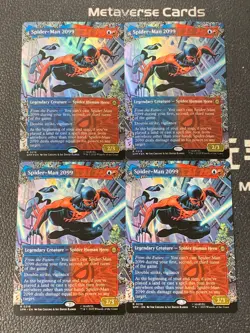 Magic MTG Spider-Man 2099 R 0216 Borderless Marvel Spider-Man Lot*4 - Image 1