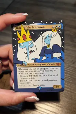 MTG Hand Painted Alter: Adventure Time's Ice KingQueen as Hylda Of The Icy Crown - Image 1