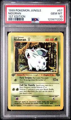 1999 POKEMON JUNGLE 1ST ED #57 NIDORAN PSA 10 - Image 1