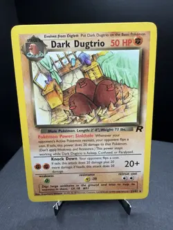 Pokemon TCG WOTC Team Rocket Dark Dugtrio 23/82 Regular Rare Unlimited LP! - Image 1