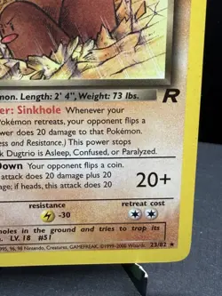 Pokemon TCG WOTC Team Rocket Dark Dugtrio 23/82 Regular Rare Unlimited LP! - Image 4