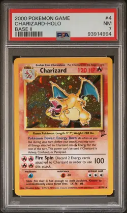 2000 POKEMON GAME BASE II #4 CHARIZARD-HOLO PSA 7 - Image 1