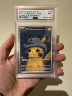 Pokemon Card PSA 9 Pikachu with Grey Felt Hat SVP 085 Van Gogh Promo Museum 2023 - Image 1