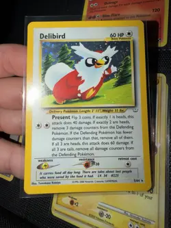Delibird Neo Revelation Holo Card 5/64 Unlimited Pokemon TCG Lightly Played LP - Image 1