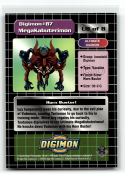 Digimon - MegaKabuterimon U8 - Foil Chase Card - Animated Series Upper Deck - Image 2