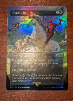 MTG: Deadly Rollick RAINBOW FOIL, NM Secret Lair Drop Deadpool Marvel Chase Card - Image 1