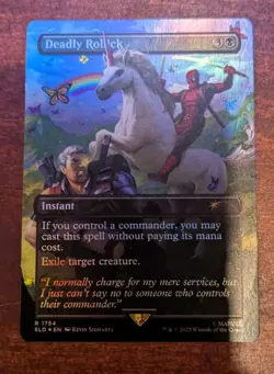 MTG: Deadly Rollick RAINBOW FOIL, NM Secret Lair Drop Deadpool Marvel Chase Card - Image 2