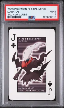 2009 POKEMON PLATINUM VERSION PLAYING CARDS JACK OF CLUBS DARKRAI PSA 9 - Image 1