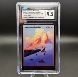 Snow Covered Mountain MTG SLD Secret Lair Foil Etched #328 - CGC 9.5 - Image 1