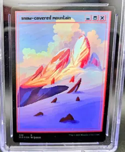 Snow Covered Mountain MTG SLD Secret Lair Foil Etched #328 - CGC 9.5 - Image 4