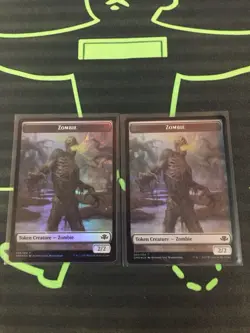 MTG Magic The Gathering Zombie Token Foil X2 DMR - Image 1