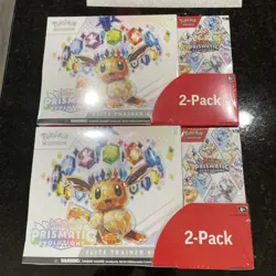 Pokemon TCG Prismatic Evolutions ETB with Booster Bundle Costco 2-Pack SEALED - Image 1