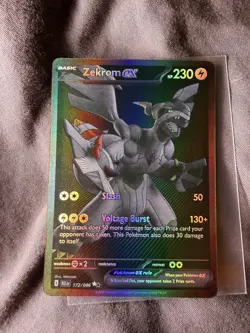 Zekrom EX 172/086 Rare Pokemon TCG Black Bolt AV Near Mint Ungraded Single - Image 1