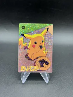 Pikachu Snacking Holo Pokemon Vintage Pocket Monsters Vending Prism Sticker 272 - Image 1