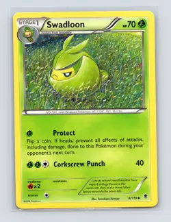 Pokemon TCG Swadloon 6/119 XY - Phantom Forces Normal LP - Image 1