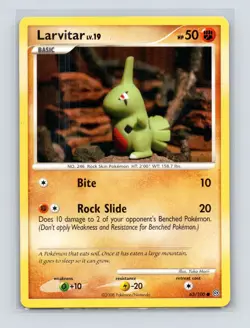 Pokemon TCG Larvitar 63/100 Stormfront Normal DMG - Image 1