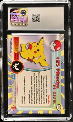 CGC 9 MINT Pikachu 1999 Series 1 Topps 25 First Print Pokemon Card - Image 2