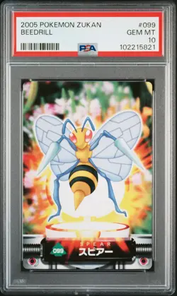 2005 CARDDASS POKEMON ADVANCED GENERATION ZUKAN CARD #099 BEEDRILL PSA 10 - Image 1
