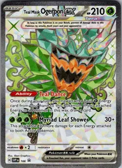 Teal Mask Ogerpon ex Ultra Rare SV: Scarlet & Violet Promo Cards 166 NM - Image 1