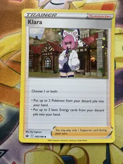 Klara 145/198 Chilling Reign Pokemon TCG Rare Cosmos Holo Promo Card - NM - Image 1