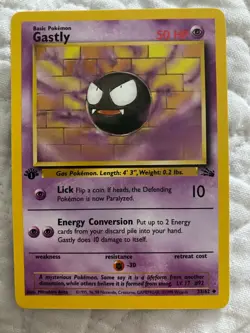 Gastly First Edition 33/62 Fossil Set Uncommon Pokemon Card (NM/M) - Image 1