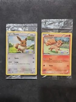 Build a Bear Pokemon Card Vulpix & Eevee Promo Trading TCG SEALED NEW - Image 1