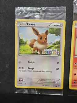 Build a Bear Pokemon Card Vulpix & Eevee Promo Trading TCG SEALED NEW - Image 2