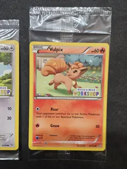 Build a Bear Pokemon Card Vulpix & Eevee Promo Trading TCG SEALED NEW - Image 3