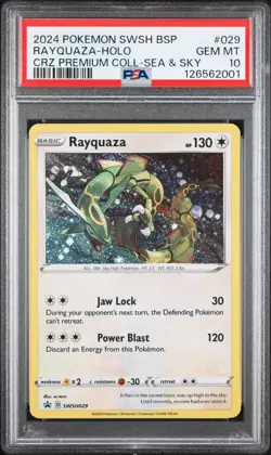 2024 POKEMON SWSH CROWN ZENITH PREMIUM COLLECTION SEA & SKY RAYQUAZA-HOLO PSA 10 - Image 1