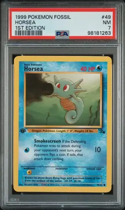 Pokemon PSA 7 1999 1st Edition Fossil Horsea Christmas GiftU - Image 1