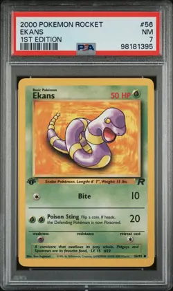 Pokemon PSA 8 2000 1st Edition Ekans Team Rocket Christmas GiftU - Image 1