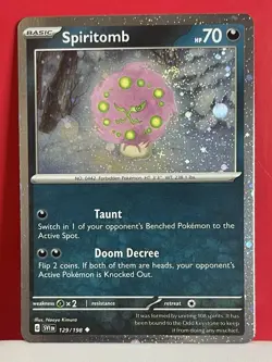 Spiritomb - (Cosmo Holo) 129/198 Pokemon Holo HP70 Taunt Doom Decree - Image 1