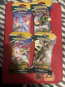 Pokemon Evolving Skies - Four (4) Sleeved Booster Packs - Complete Full Art Set - Image 1