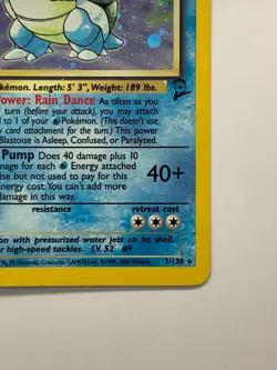 Pokemon Base Set, Blastoise, Rare, Holo, 2/130, 2nd Edition, LP-MP - Image 5
