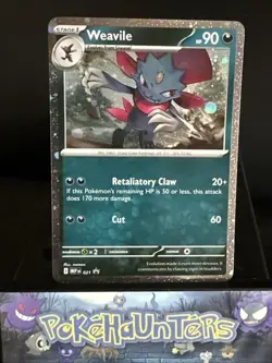 Pokemon Card Weavile MEP 021 Mega Evolution Black Star Promo Holo Rare NM - Image 1