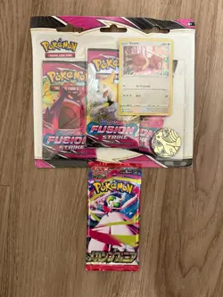 Pokemon TCG Fusion Strike Eevee Promo Card Triple Blister, New Sealed - Image 1
