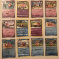 Lot Of 12 Slowpoke Slowbro Slowking Pokemon Cards - Image 1