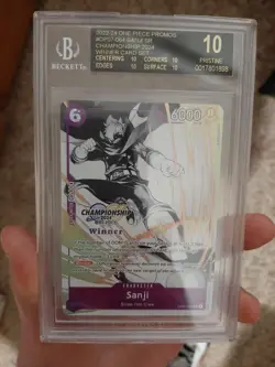 One Piece OP07-064 Sanji 2024 Championship Winner Prize Card BGS 10 Black Label - Image 3