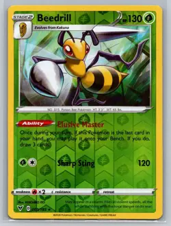 Beedrill #003/185 SWSH04: Vivid Voltage Reverse Holo Rare - Pokemon Cards E46 - Image 1