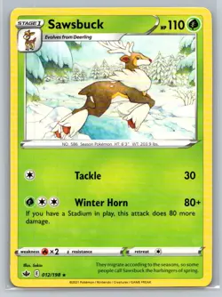 Sawsbuck #012/198 SWSH06: Chilling Reign Rare - Pokemon Cards G1 - Image 1