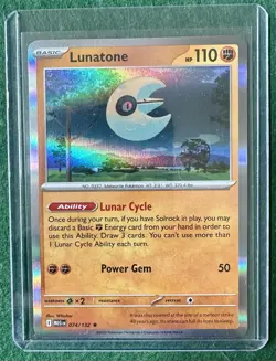 Lunatone 074/132 NM Holo Rare Mega Evolutions Pokemon Card - Image 1