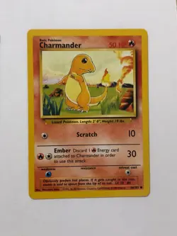 Pokemon Card Base Set Unlimited Charmander 46/102 Light Played - Image 1