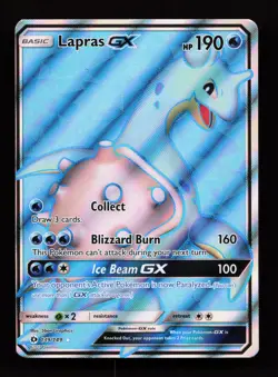 Lapras GX (Full Art) 139/149 Ultra Rare SM Base Set Pokemon Card - Image 1