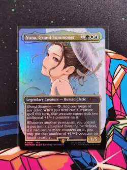 Yuna, Grand Summoner - Borderless Foil - WPN & Gateway Promo - MTG Final Fantasy - Image 1